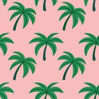 Pink Background Tropical Palm Tree Summer Seamless Pattern Design vector