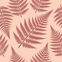 Elegant Red Fern Leaf Pattern Botanical, Nature, Seamless Design vector