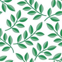 Seamless Green Leaf Pattern Natures Botanical Branch Design vector