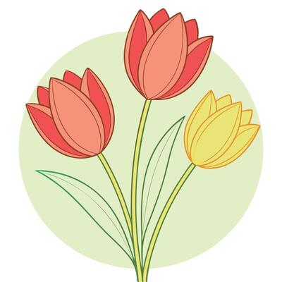 Springtime Tulips Elegant Red and Yellow Flowers Bouquet