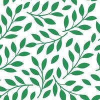 Seamless Green Leaf Pattern Natures Simple Branch Design vector
