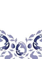 easter poster or greeting card template with purple easter eggs with washable rabbit shadow and rabbit shadow and purple leaves vector