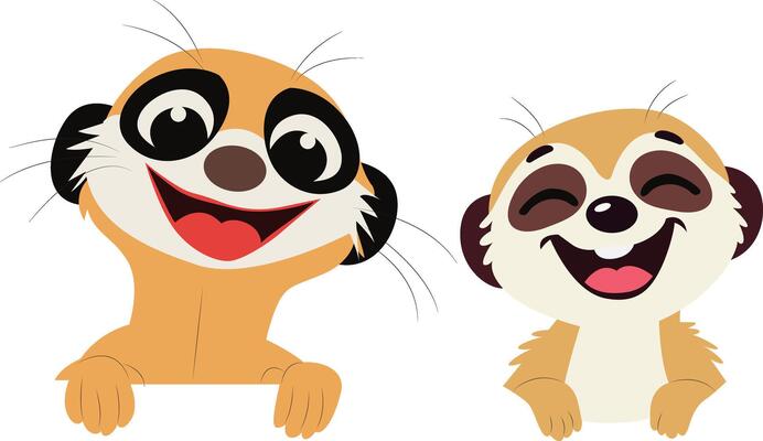 Happy Meerkat Cartoon peeking happy world animal day