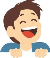 Happy Boy Peeking Over Sign Illustration vector