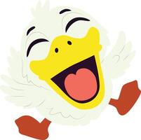 Happy Jumping Cartoon Duckling peeking, happy world animal day vector