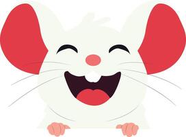 Happy Mouse Cartoon Character peeking, happy world animal day vector