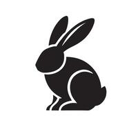 a black and white silhouette of a rabbit vector