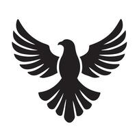 a black bird with wings spread out on a white background vector