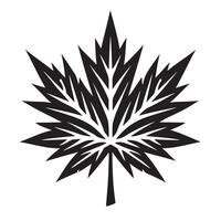 a black and white illustration of a maple leaf vector