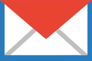 a red and white envelope icon vector