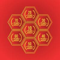 Limited Warranty Collection Badge with different numbers vector