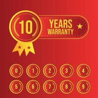 Unlimited Warranty Collection Badge with different numbers you can customized your own vector