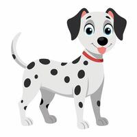 Cute cartoon dog dalmatian isolated on white background. Side view. vector