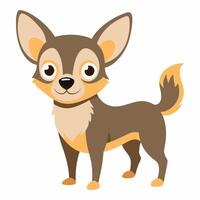 Cute cartoon dog chihuahua isolated on white background. Side view. vector