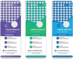 Medical healthcare roll up banner design vector