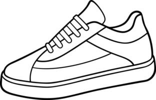 Outline running shoe vector