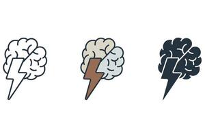 brain icons isolated on White Background vector