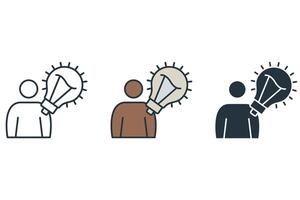 idea icons isolated on White Background vector