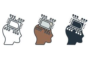 artificial intelligence icons isolated on White Background vector
