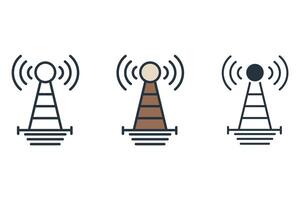 broadcast tower icons isolated on White Background vector