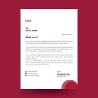 Corporate Letterhead Template design with red color. vector