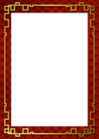 Elegant Red and Gold Geometric Frame Chinese New Year Theme png