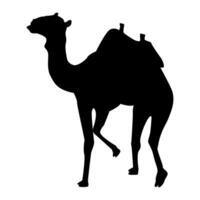 Standing Camel silhouette image element design vector