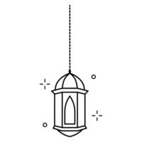 Islamic Ramadan Lantern Line art design vector