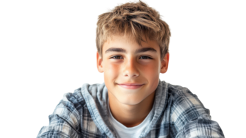 A boy smiling while looking at the camera png