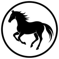Stylish horse emblem for artistic projects, digital designs, and branding ideas. vector