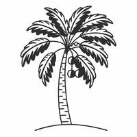 Silhouette of Coconut Tree with Abstract Texture vector
