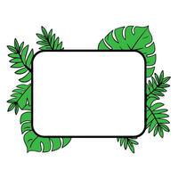 Beautiful illustration of tropical foliage wrapping to form a frame design. vector