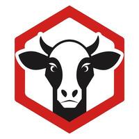 Goat head logo for rustic farm and nature branding, simple and unique design. vector
