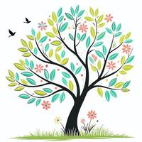 Unique Botanical Tree Design vector