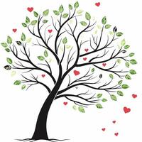 A Stunning Depiction of a Tree of Love in Full Bloom with Colorful Heart vector