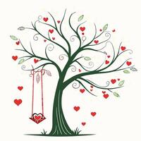 A Stunning Depiction of a Tree of Love in Full Bloom with Colorful and Artistic Style vector