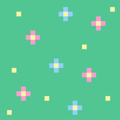 Cute Pastel Illustration Kawaii Flower And Grass Background