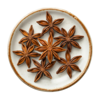 Star Anise on Elegant White Plate png