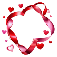 Valentine's Day Heart Shape With Red Ribbon On Transparent Background png