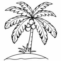 Beautiful Abstract Graphic of a Coconut Tree Silhouette in Tropical Landscape vector