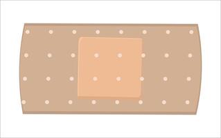 Rectangular adhesive bandage with curved edges and polka dot pattern on a white background vector