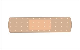 Illustration of beige adhesive bandage with perforated surface and padded center on white background vector
