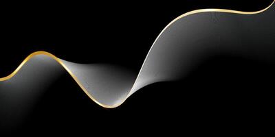black background abstract lines in the form of a wave vector
