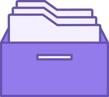 Colored Archive Icon. Icon. Folders in Drawer. Document Storage. Office Concept vector