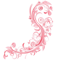Decorative Red Frame with Flowers and Leaves on Transparent Background png