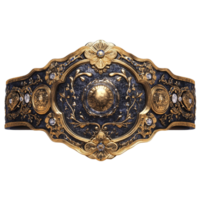 Elegant Gold and Black Belt Design on Transparent Background png