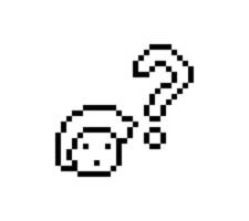 Man face with male boy question or question mark confuse query questionaire cartoon. vector