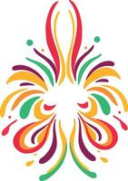 Colorful symmetrical abstract design bursting with vibrancy vector