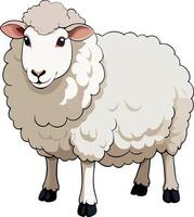 Smiling sheep standing on white background vector
