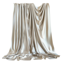 Elegant Draped Silver Fabric Luxurious Texture Background, png
